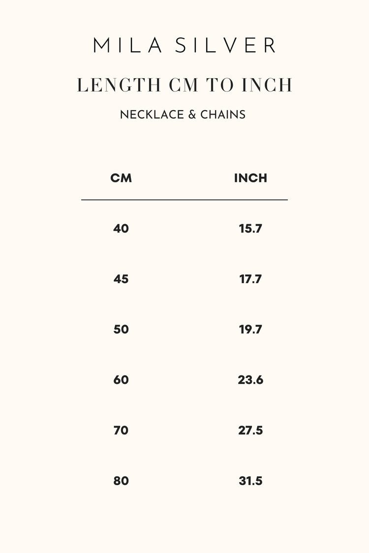 Tabell för olika längder i cm och inch