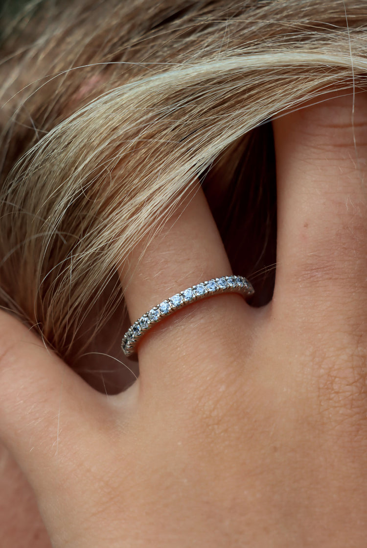 Sienna + Plain silver ring 7 mm | Wedding / Engagement rings for couples