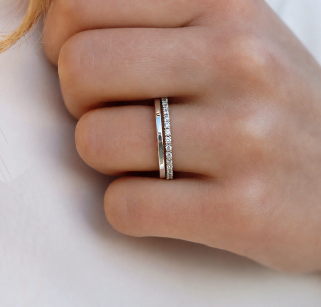 Sienna Alliansring, Diamantring Vigselring / Förlovningsring | 18k. vitguld