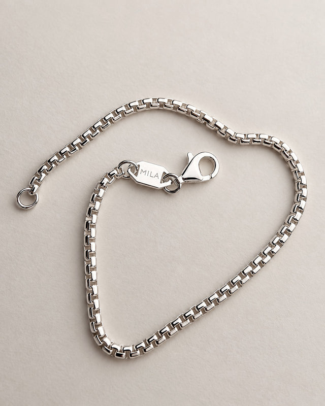 Kedjearmband till herr med box kedja i 925 silver