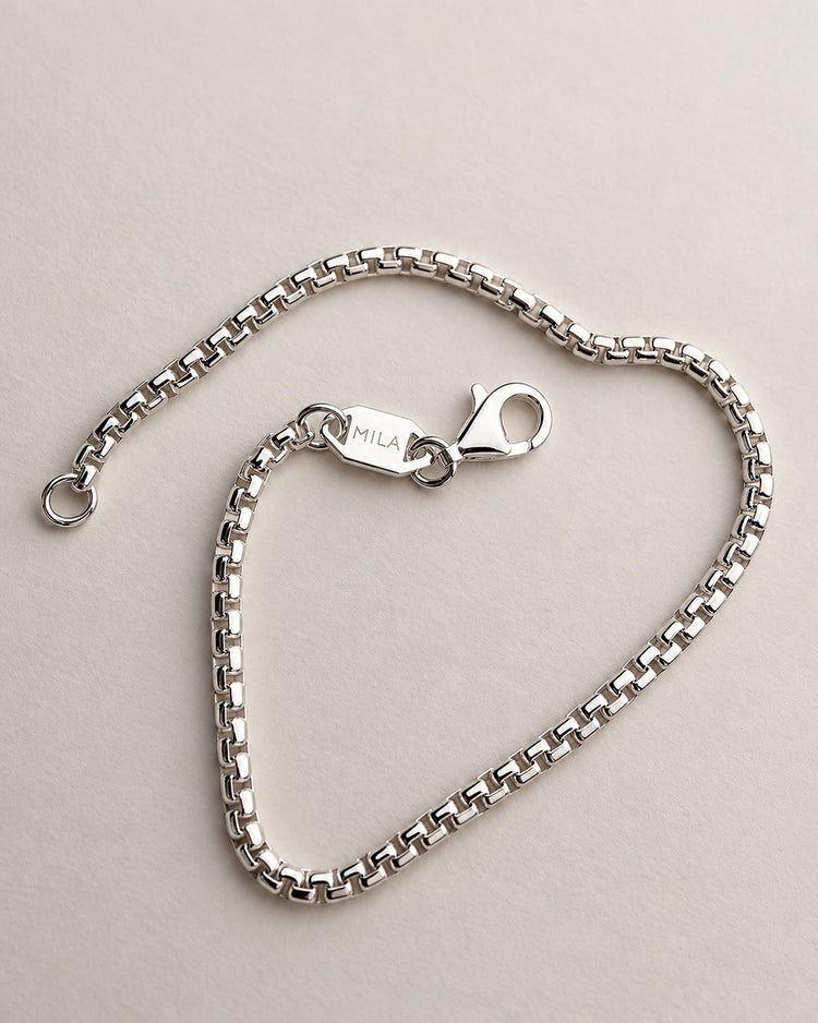 Kedjearmband till herr med box kedja i 925 silver