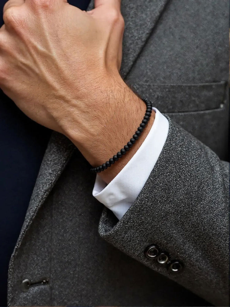 Geschenkset | Herrenschmuck Armband Panzerkette + Onyx Armband