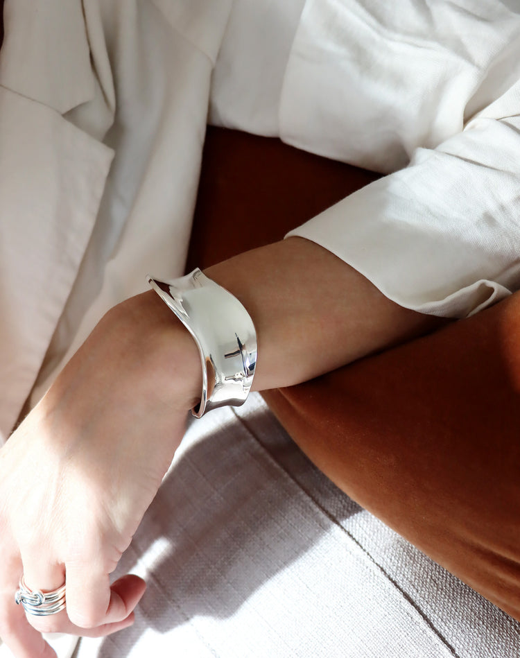 Wave Cuff Armband | 925 Sterling-Silber