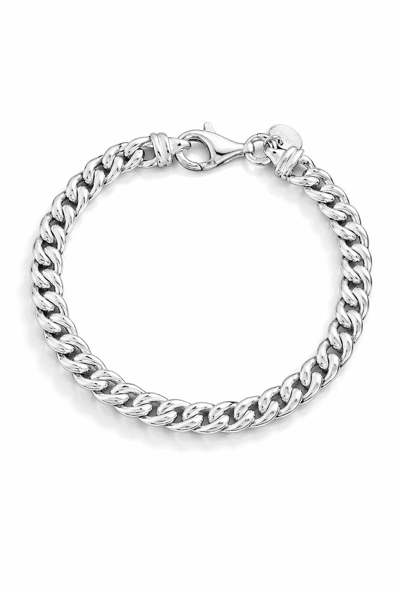 Chunky Curb Chain Bracelet, 7 mm | 925 silver