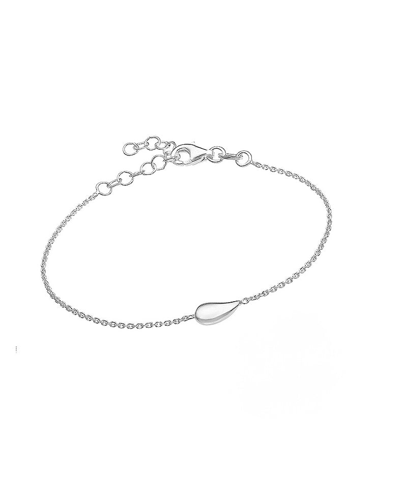 Silverarmband till dam med smal kedja och droppe.