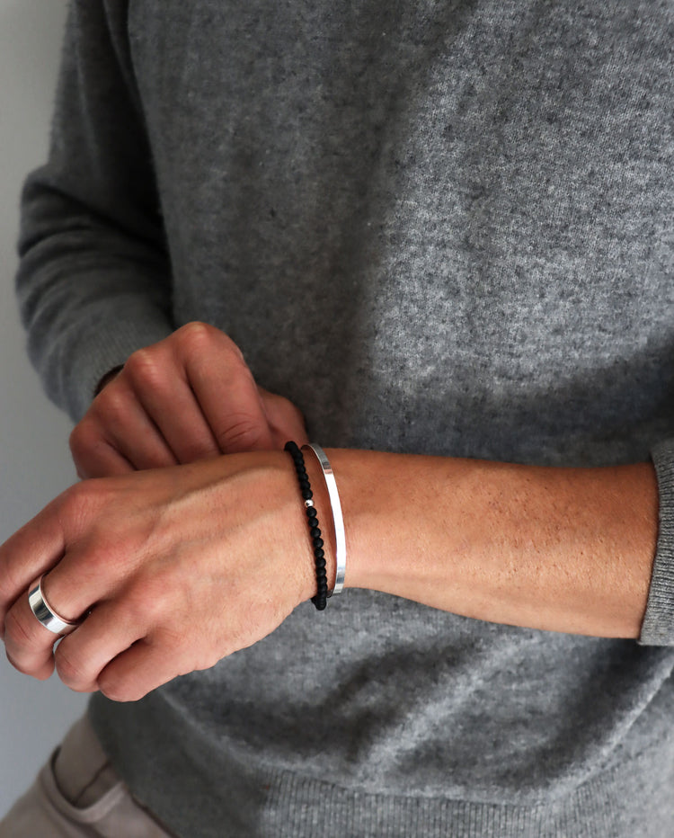 Mila Man Plain cuff bracelet, 4 mm