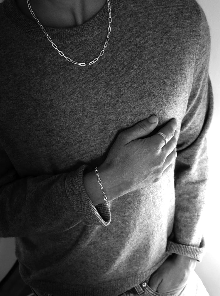 Mila Man Paperclip Chain Bracelet, Men's