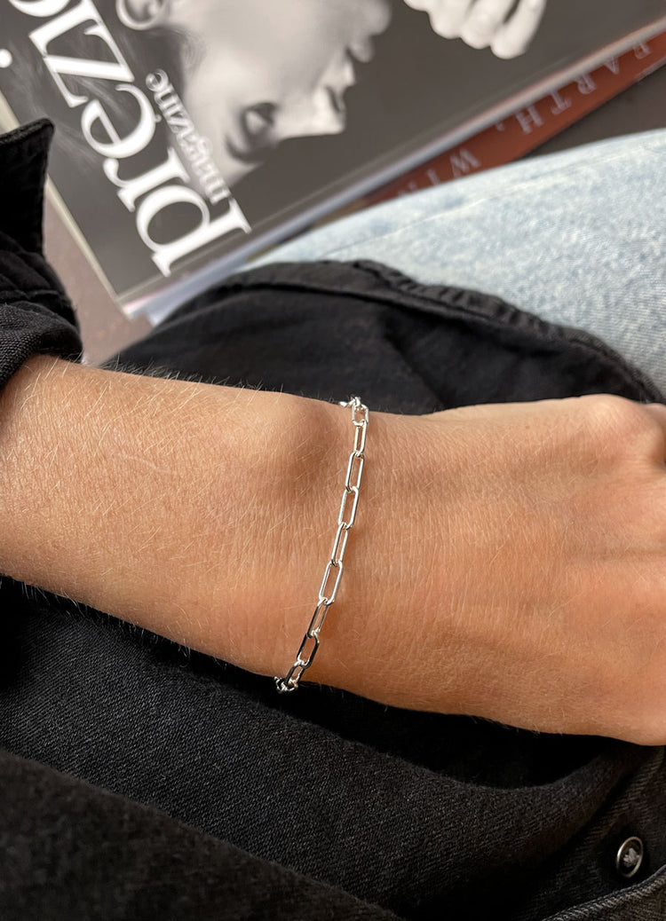 Paperclip Chain Bracelet, 4 mm | 925 silver