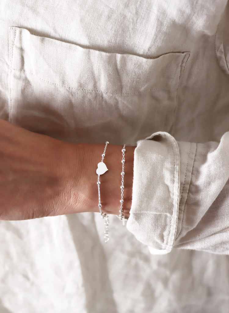 Dagg Heart Armband, Silber