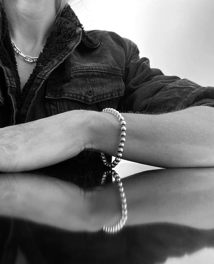 Silver Pearl Bracelet, silver