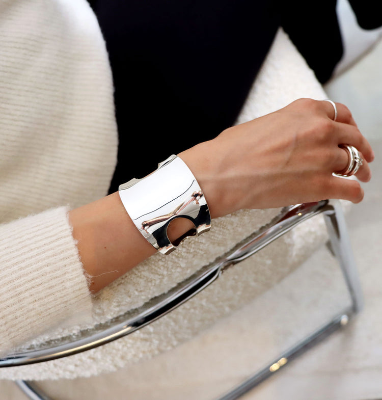 Curved Cuff Armband | 925 Silber