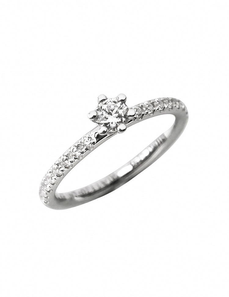 Julie 0,49 ct Diamanten, Seitensteinring | Trau- / Verlobungsring