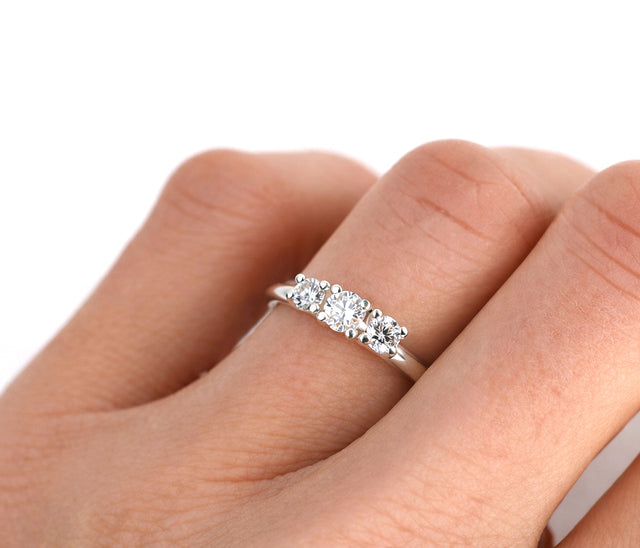 Axeline Three Stone Diamond Ring | Engagement / Wedding Ring
