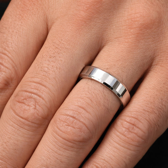 Vigsel/Förlovningsring Herr Silverring, 5 mm, Fasad kant | 925 silver