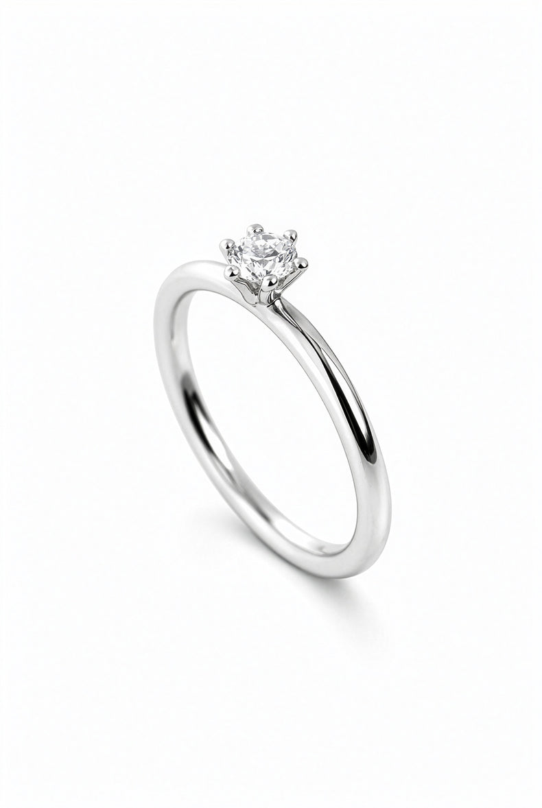 diamantring i silver med 0,25 ct diamant - vigsel / förlovningsring.