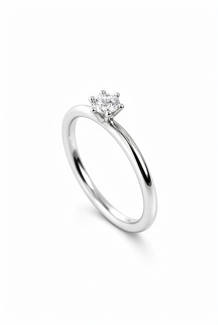 diamantring i silver med 0,25 ct diamant - vigsel / förlovningsring.