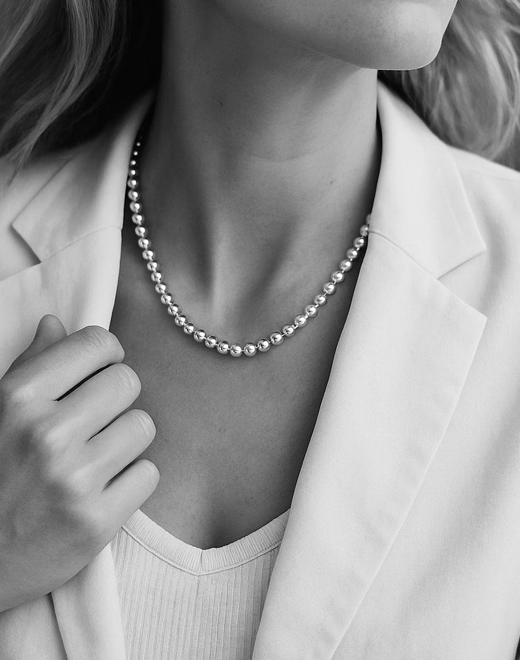 Silver Pearl Necklace | 925 silver