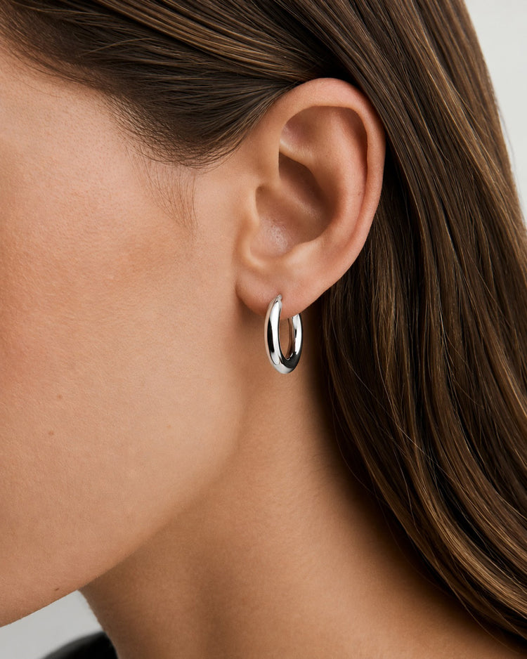 Plain Chunky Silver Hoops 20 mm | 925 silver