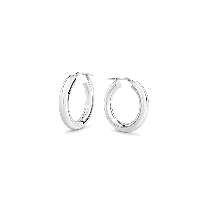 Plain Chunky Silver Hoops 20 mm | 925 silver