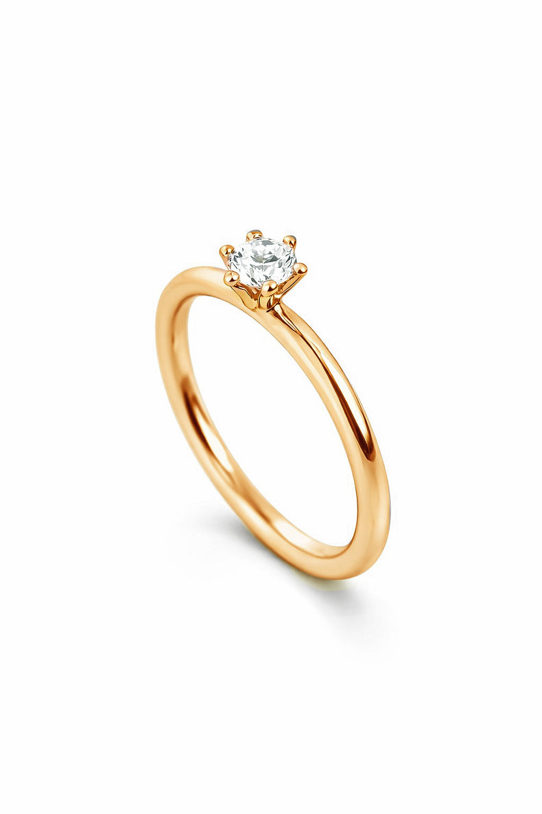 Diamantring i 18k. guld till vigsel eller förlovning.