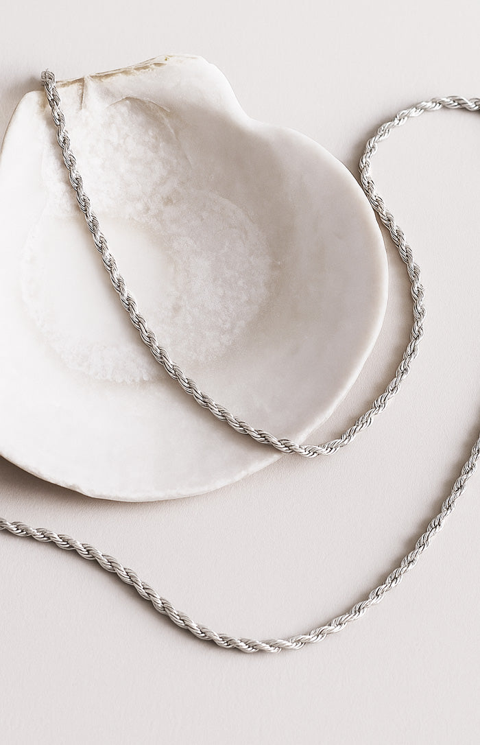 Silberkette, Cordell / Seilkette 50 cm