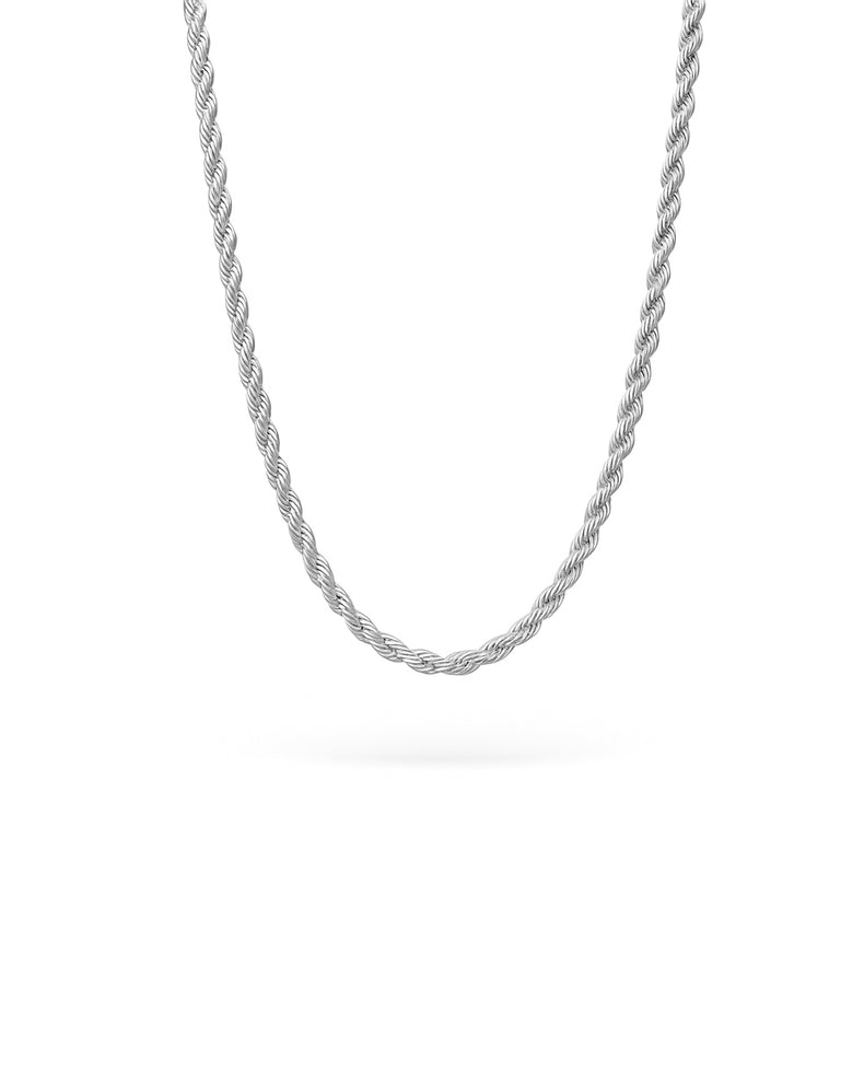 Halsband i silver med en tvistad silverkedja till dam - modell Cordell / Rope Chain.