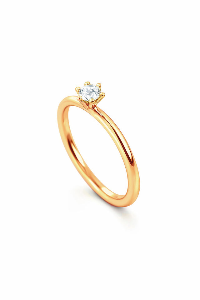 Julie 0,10 ct diamantring, Vigsel / Förlovningsring | 18k. guld