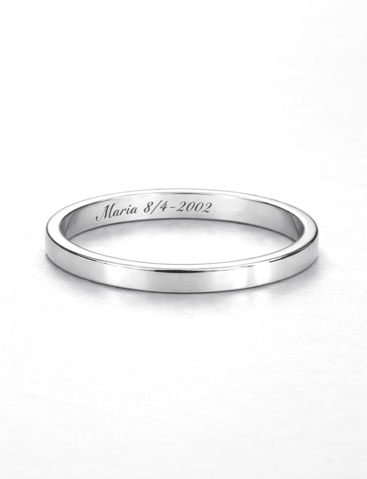 Silverring till dam med invändig gravyr