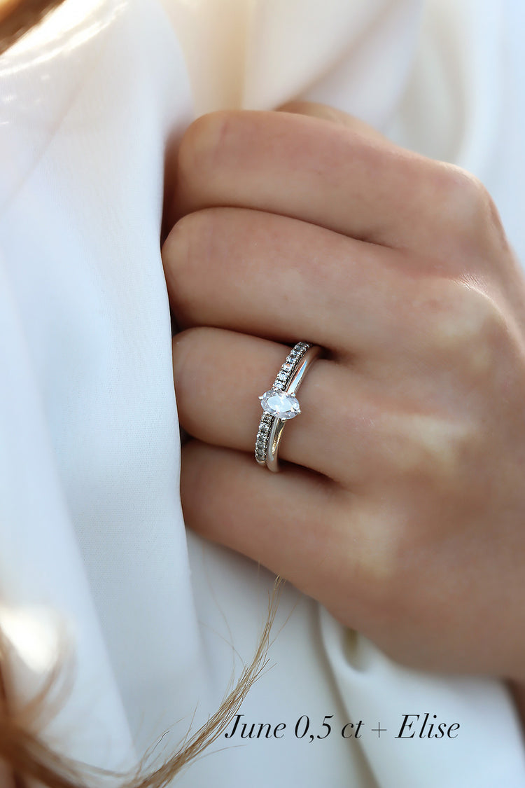 June 0,25 ct + Elise Diamantring | Trau- & Verlobungsringe Paar