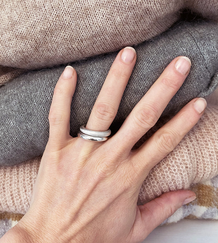 Mila Combo Ring stack 4 mm Ringe Frost/Poliert