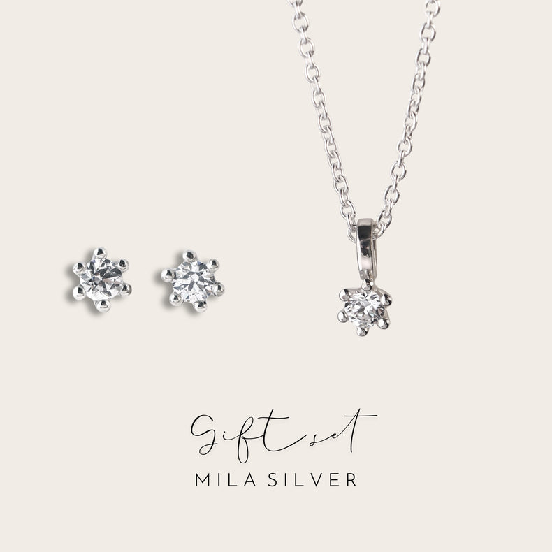 Geschenkset | Julie Diamantkette und Diamantohrringe