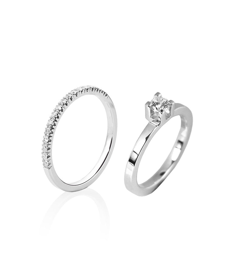 Monet 0,25 ct + Sienna Diamantringe | Trau- & Verlobungsringe Paar