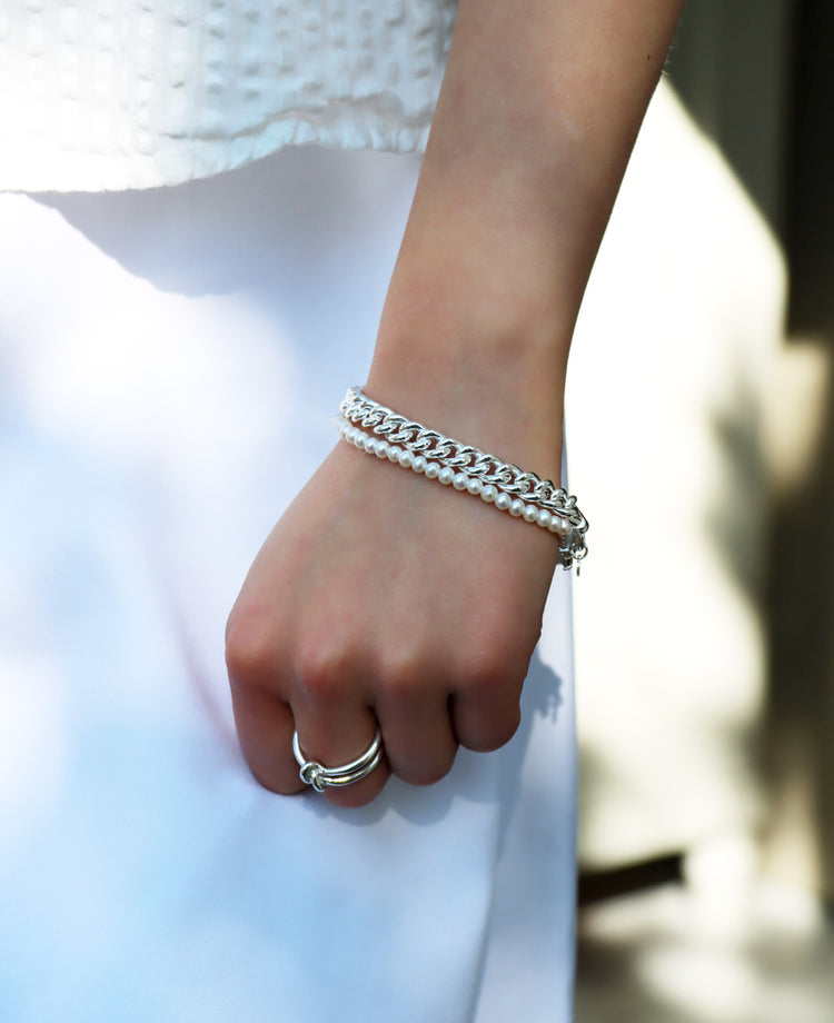 Chunky Curb Chain Bracelet, 7 mm | 925 silver