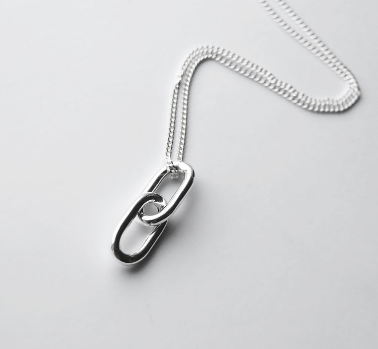 Chunky Paperclip Links Halskette, silber