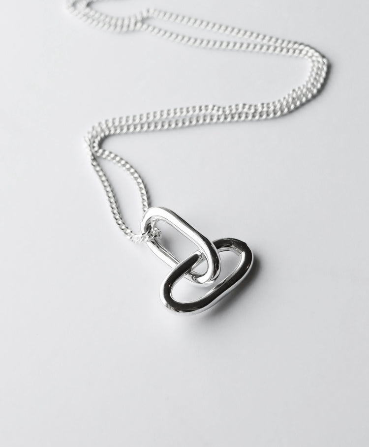 Chunky Paperclip Links Halskette, silber