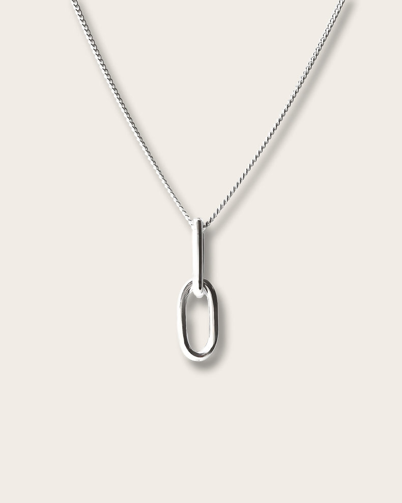Chunky Paperclip Links Halskette, silber