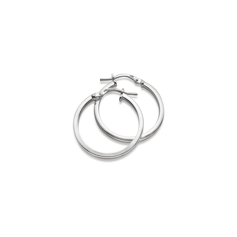 Plain Hoops, Rak profil, 22 mm | 925 silver