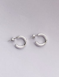Plain Chunky Hoops, silver small