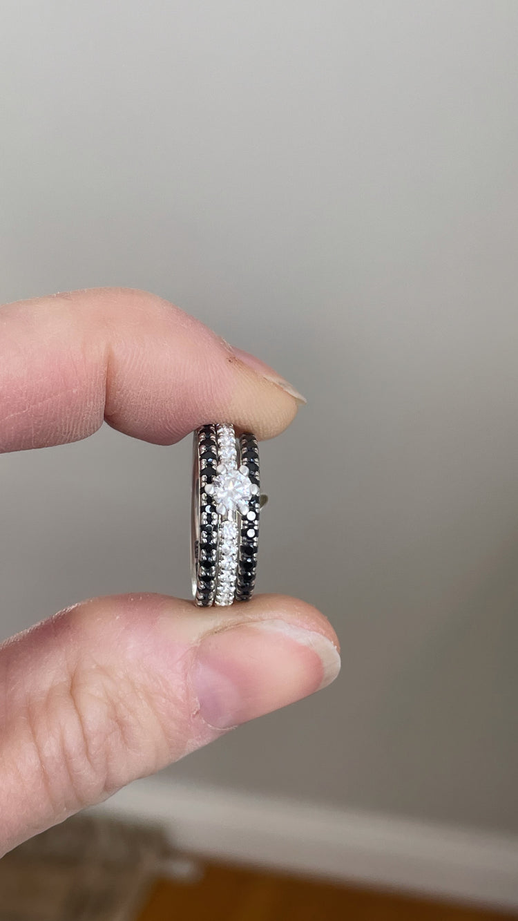 Elise Eternity Diamantring, svarta diamanter 0,27 ct.