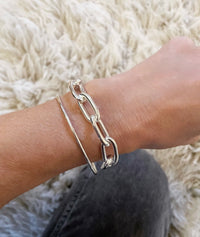 Chunky Chain Paperclip Armband, 10 mm | 925 Silber