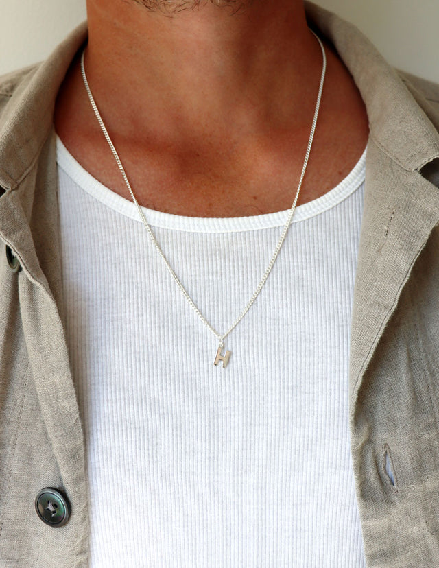 MILA MAN Letter Necklace Men AZ | Armor chain