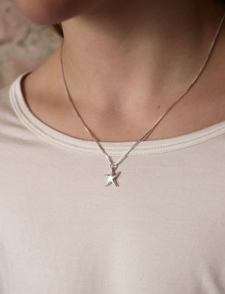 Children's jewelry Starfish Necklace, silver