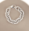 Mega Chunky Chain Armband, silver, 18 mm - Mila Silver