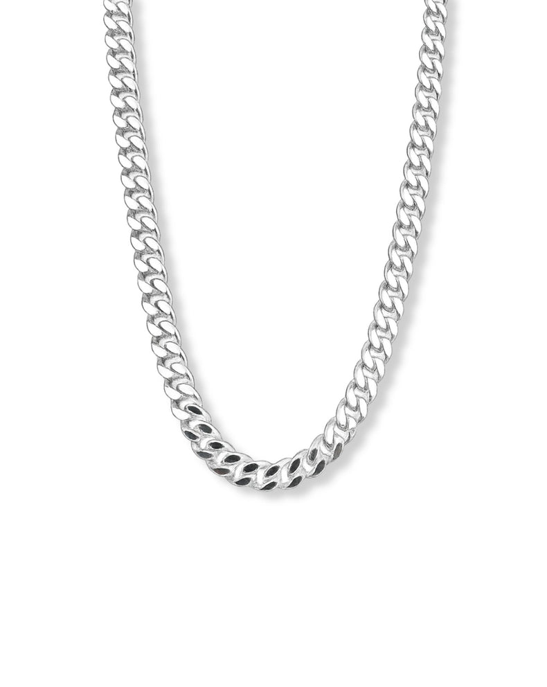 Kedja Pansar Halsband silver, 5 mm, 45 cm