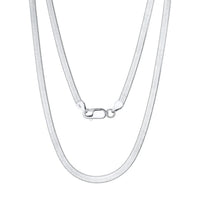 Cahin ​​Necklace silver, Pressed Snake chain / Herringbone, 5mm