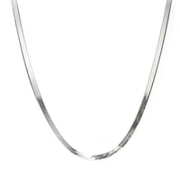 Kedja Halsband silver, Pressad Ormkedja / Herringbone, 3 mm