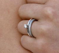 Star Pavéring Diamantring, Vigselring / Förlovningsring | 925 silver