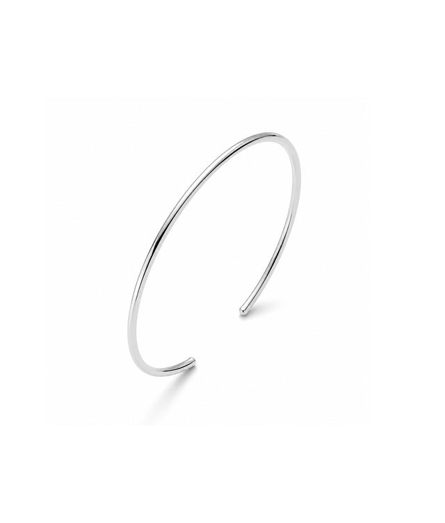 Plain Round Cuff Thin Bracelet | 925 silver