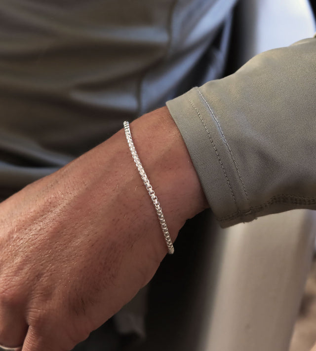 Mila Man Box Chain Armband | 925 silver
