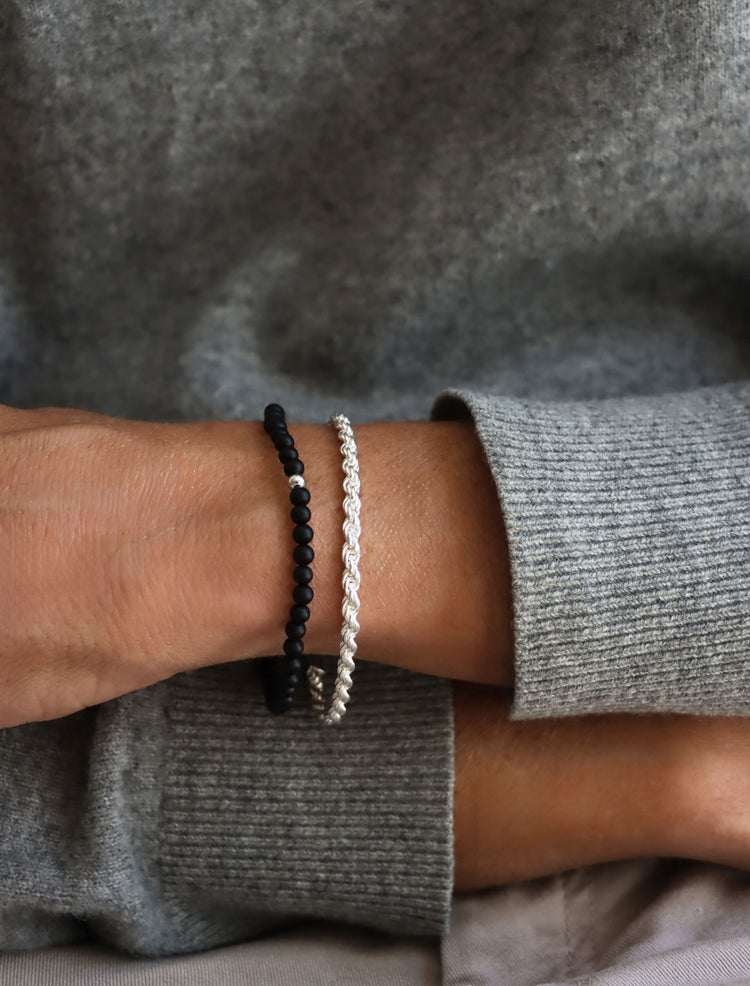 Mila Man Kedja armband, Rope / Cordell Chain, silver